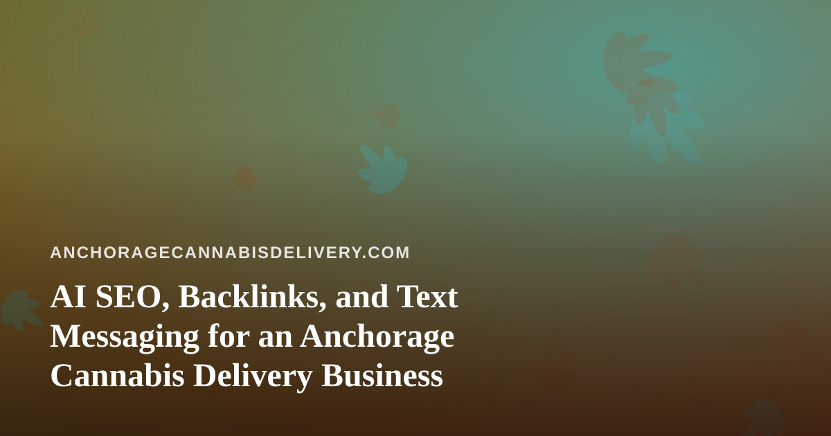 AI SEO, Backlinks, and Text Messaging for an Anchorage Cannabis Delivery Business