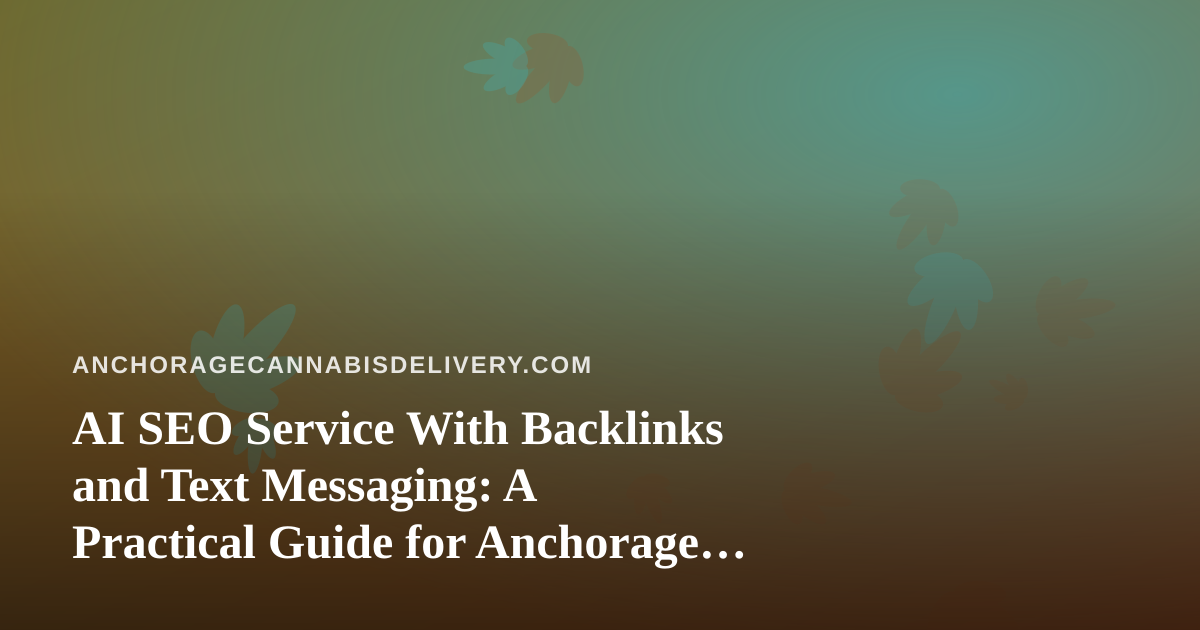 AI SEO Service With Backlinks and Text Messaging: A Practical Guide for Anchorage Cannabis Delivery