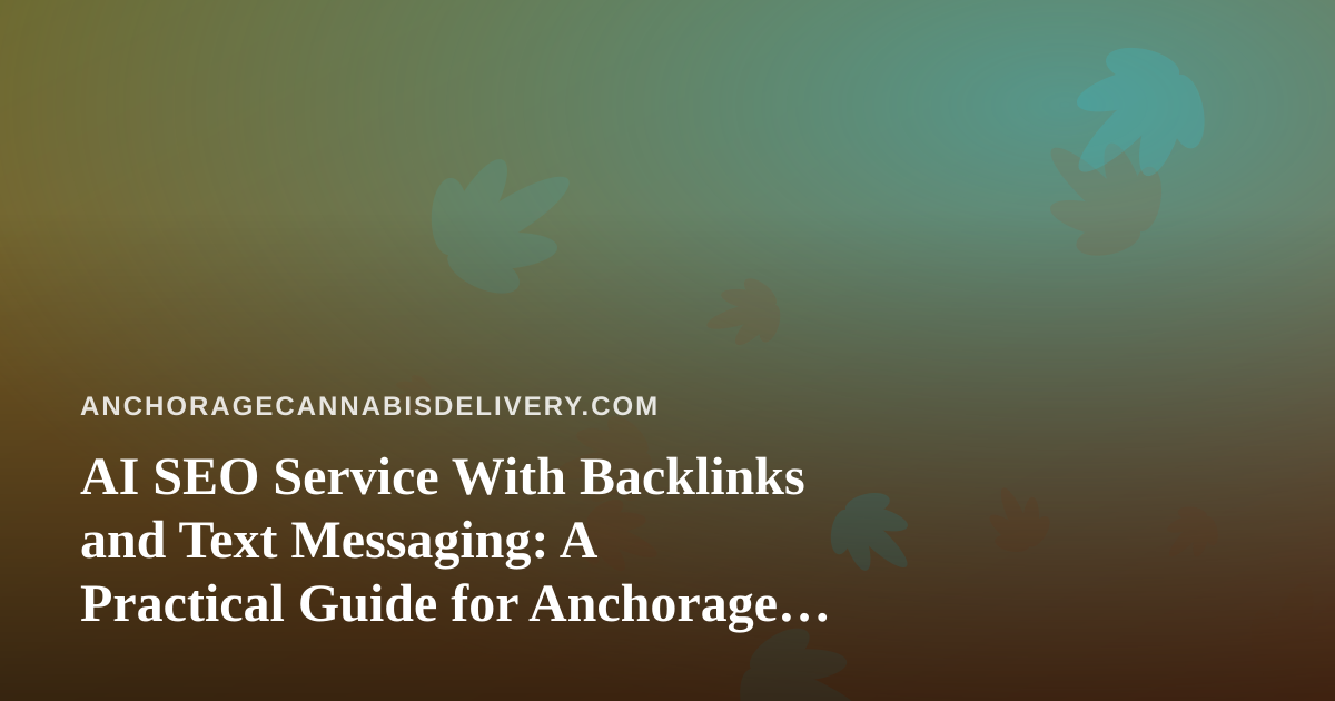 AI SEO Service With Backlinks and Text Messaging: A Practical Guide for Anchorage Cannabis Delivery