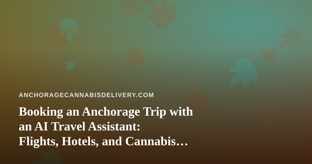Booking an Anchorage Trip with an AI Travel Assistant: Flights, Hotels, and Cannabis Rules Visitors Should Know