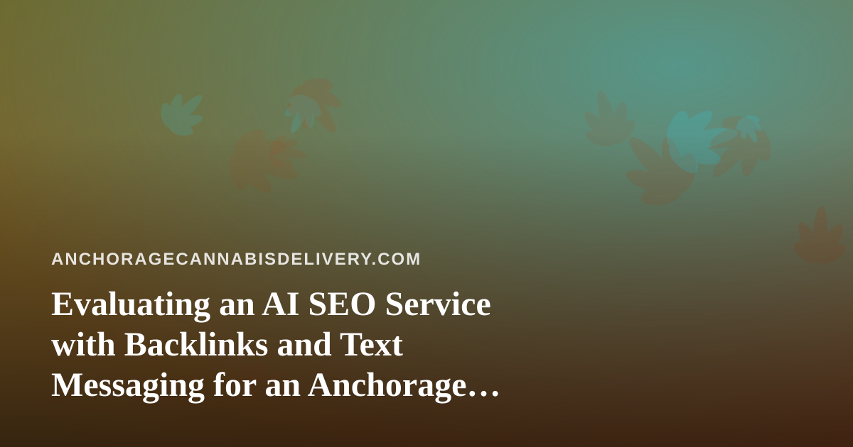Evaluating an AI SEO Service with Backlinks and Text Messaging for an Anchorage Cannabis Delivery Business