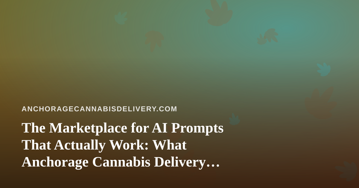 The Marketplace for AI Prompts That Actually Work: What Anchorage Cannabis Delivery Owners Should Know